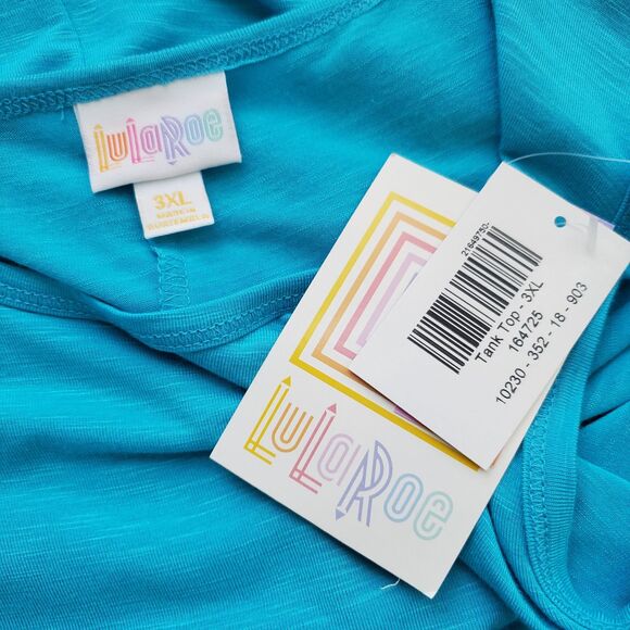 NWT LuLaRoe Plus Size Blue Tank Top - Picture 4 of 5